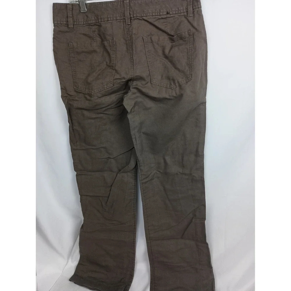Banana Republic Linen Cotton Blend Trousers work casual Brown Size 6 Cargo Style